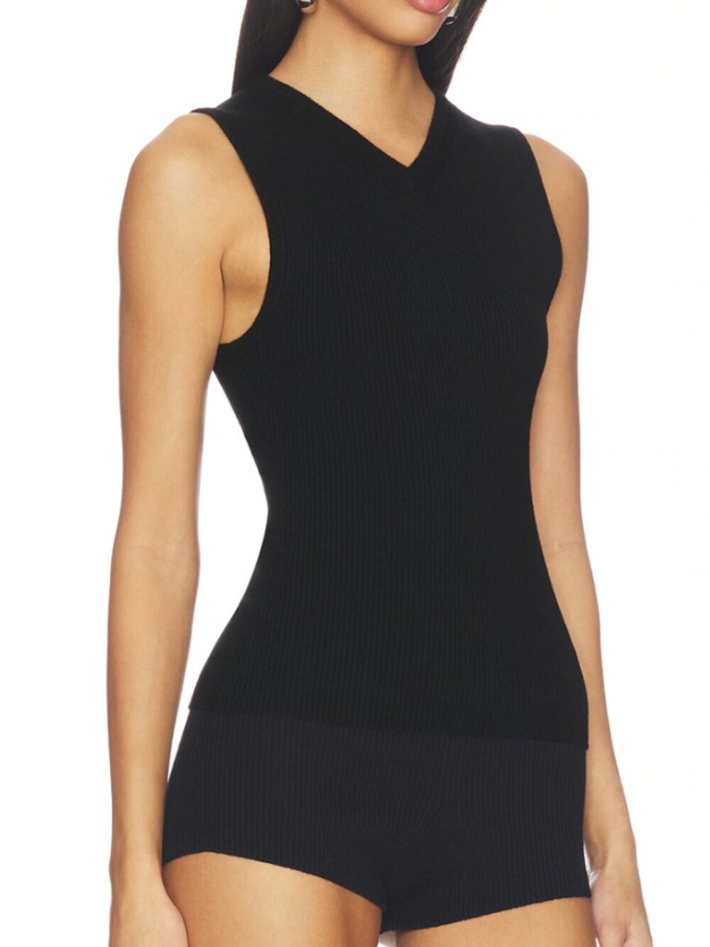 x Jasmine Tookes Susen Rib Knit V-neck Top